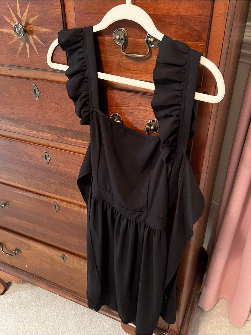 Black Ruffle Strap Sundress